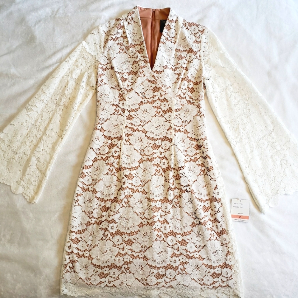 TAYLOR Long Sleeve Fitted Lace Dress—NWT—2 - Picture 10 of 16